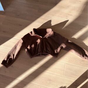 Brown Cropped Pullover Sweater